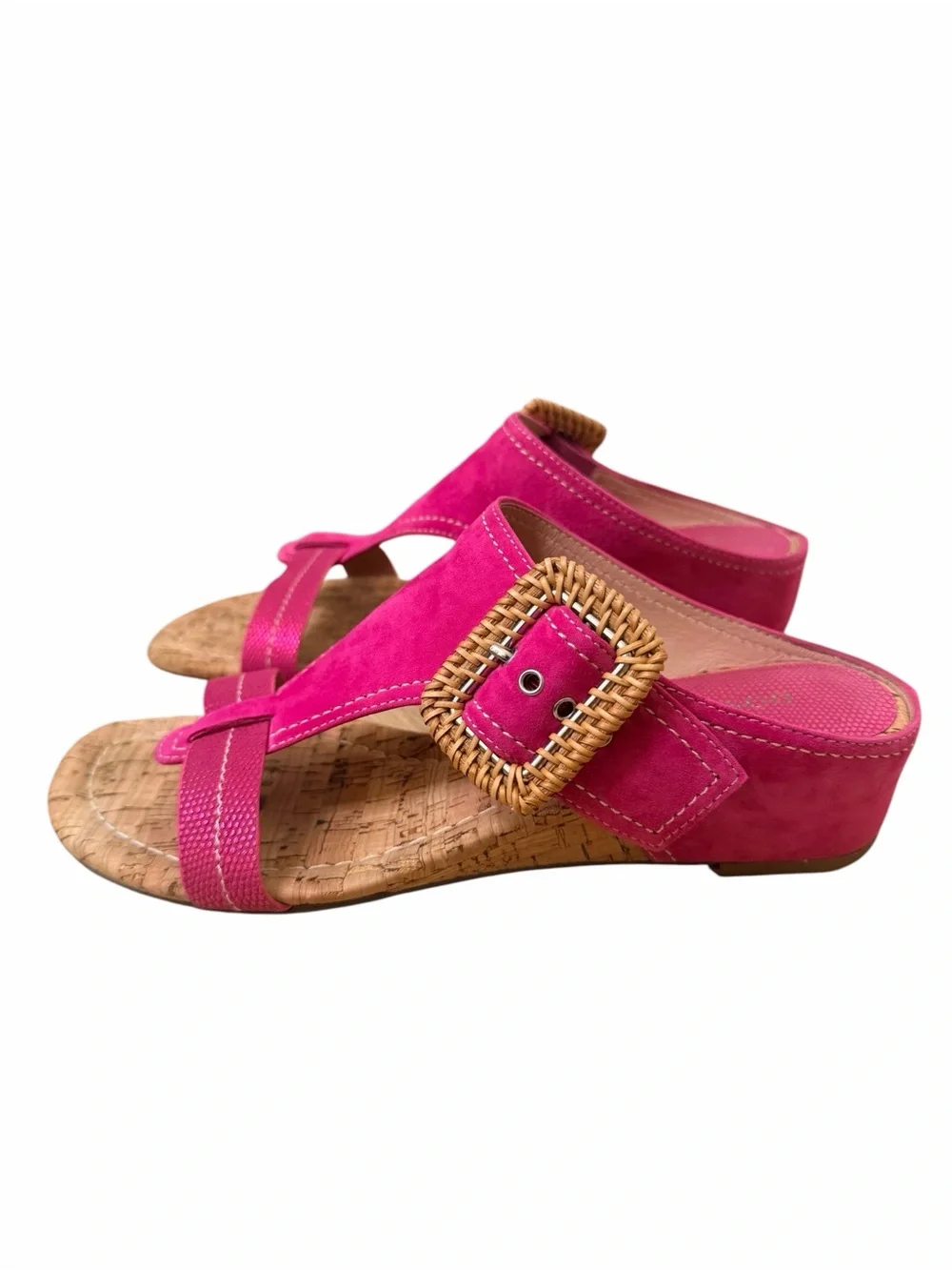 Donald Pliner The Hilari Pink Suede Wedge Sandal.